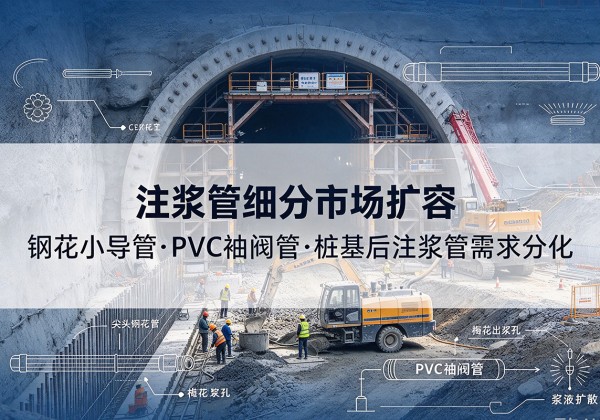 禹会注浆管细分市场扩容，隧道钢花小导管、PVC 袖阀管、桩基后注浆管需求分化